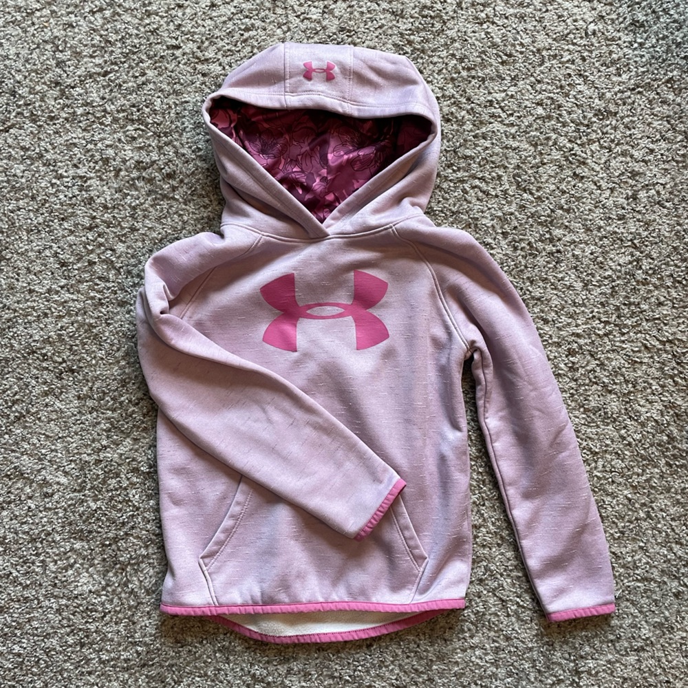 Girls youth small pink Under Armour sweatshirt